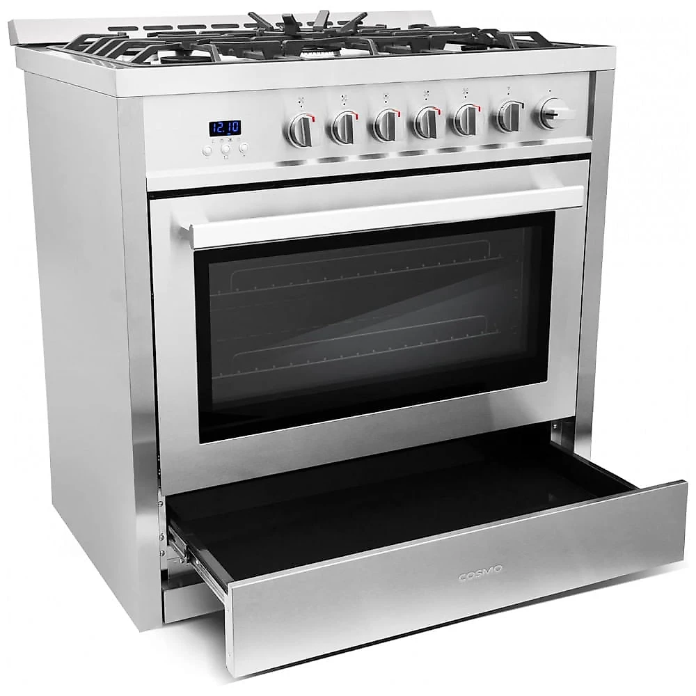 COSMO COS965AGC Fogão a Gás com Forno de Convecção Rápida e 5 Queimadores - Aço Inoxidável