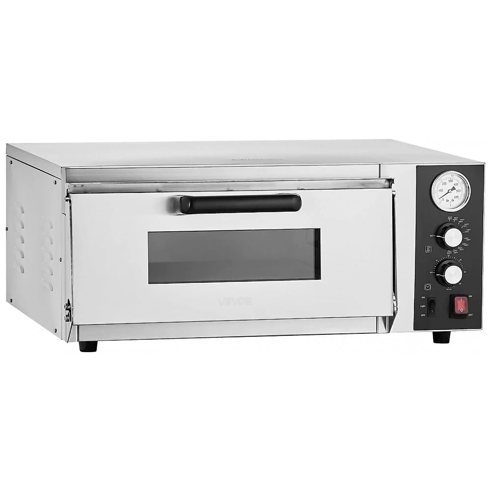 Forno de Pizza Elétrico VEVOR PSL-18 45 cm Bancada 400°C Pedra Refratária Temp e Timer 110V