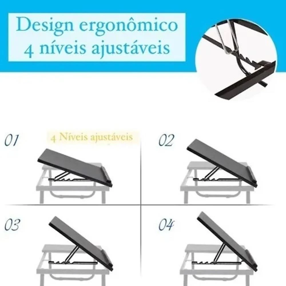 Mesa Dobrável para Laptop Suporte Notebook Multifuncional Azul Utibom