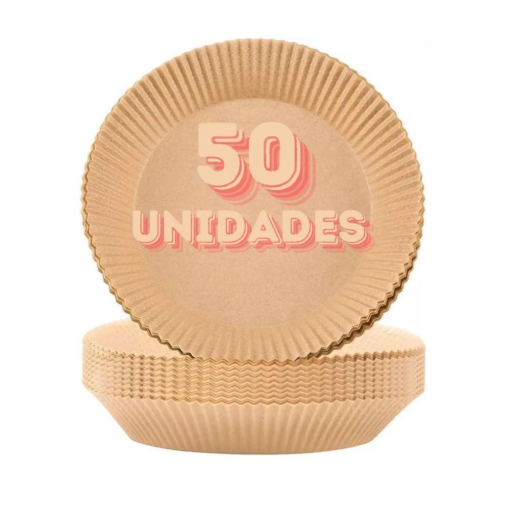 Kit 50 Forros de Papel Descartável Bigsul para Airfryer 3L a 5L Antiaderente Biodegradável