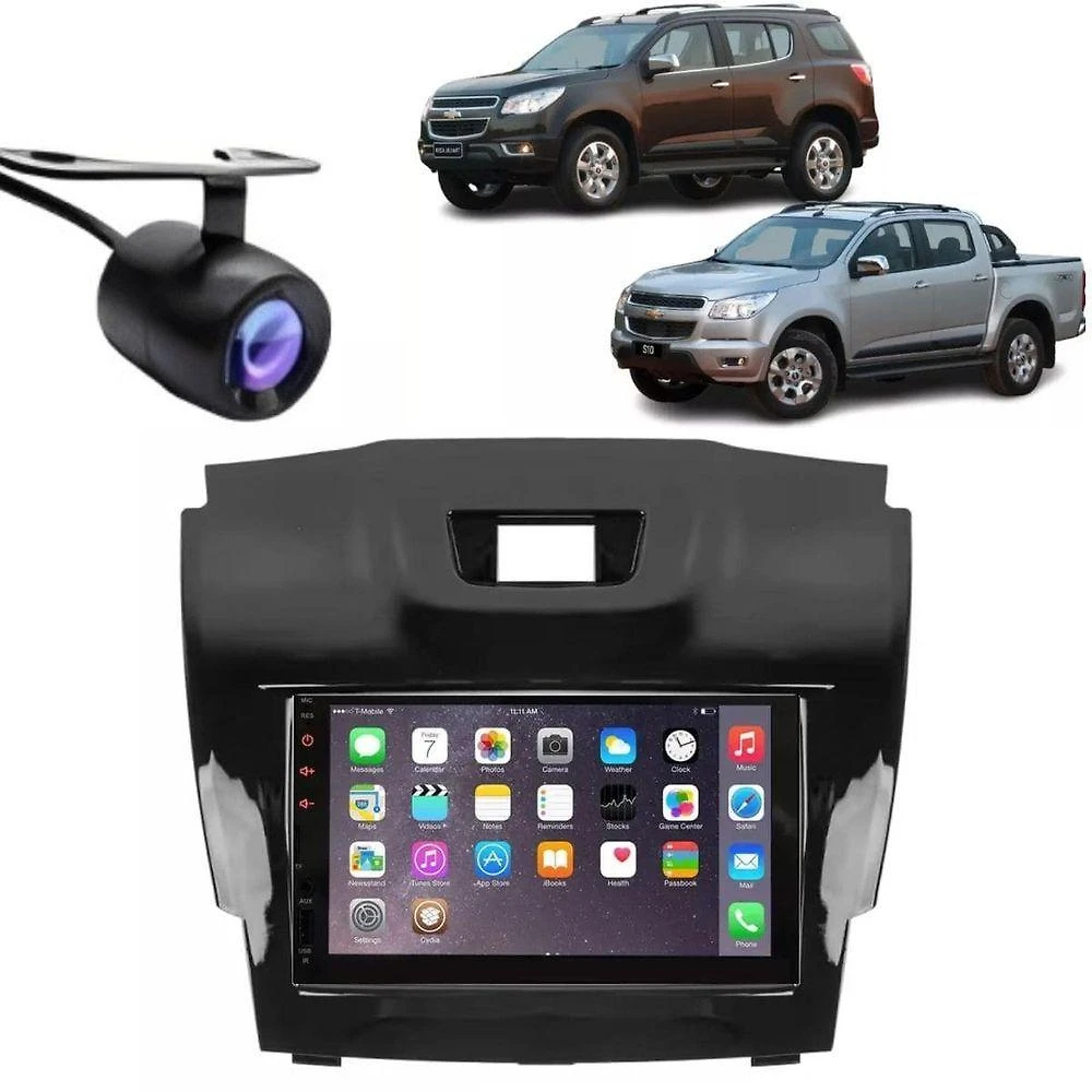 Central Multimídia Automotiva 2 Din Mp5 Gm S10 Câmera Moldura Tela Bp 7 Bluetooth USB