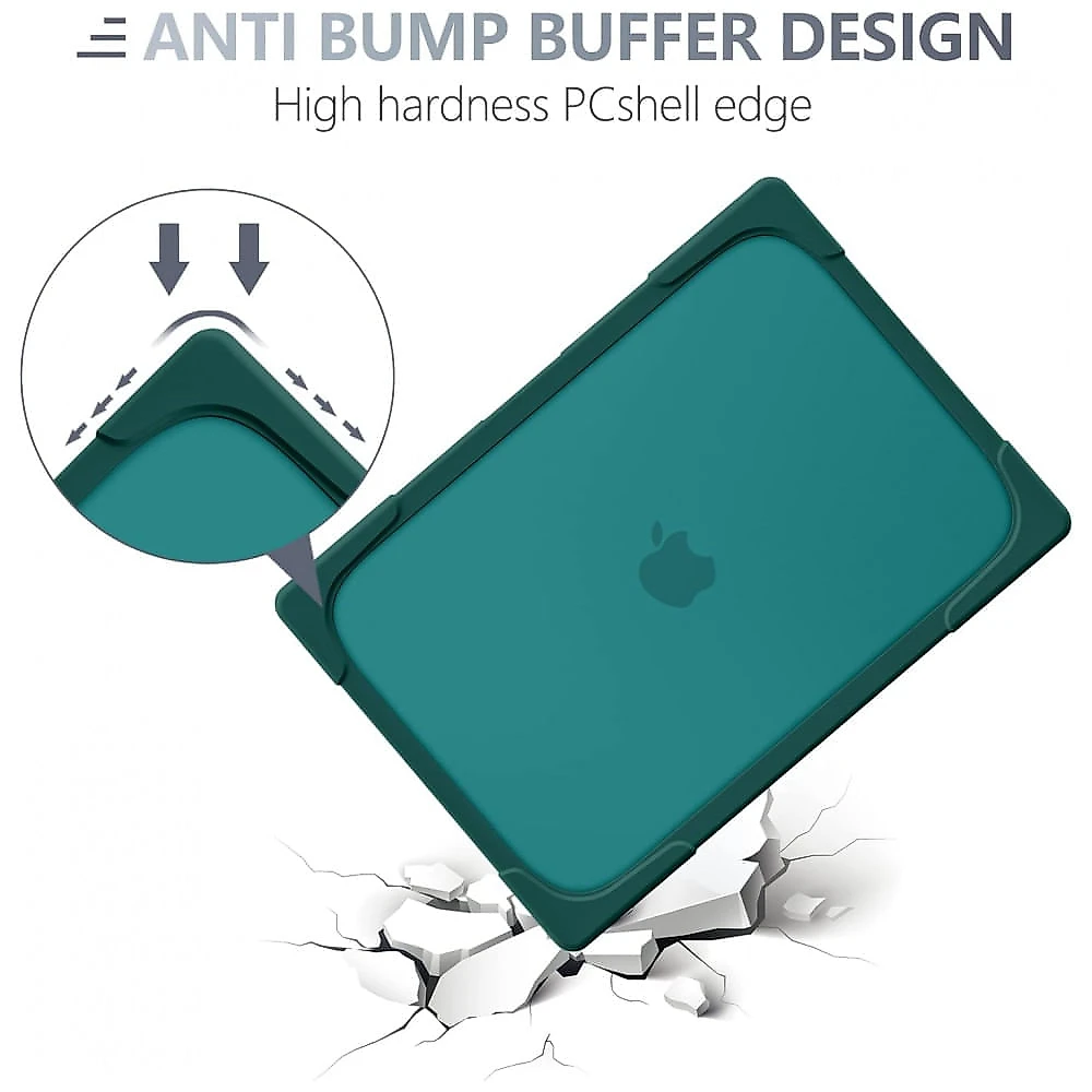 Capa Rígida Batianda para MacBook Pro 13" – Modelos A2338, A2251, A2289 com Suporte Dobrável, Tampa de Teclado e Película de Tela – Azul Petróleo