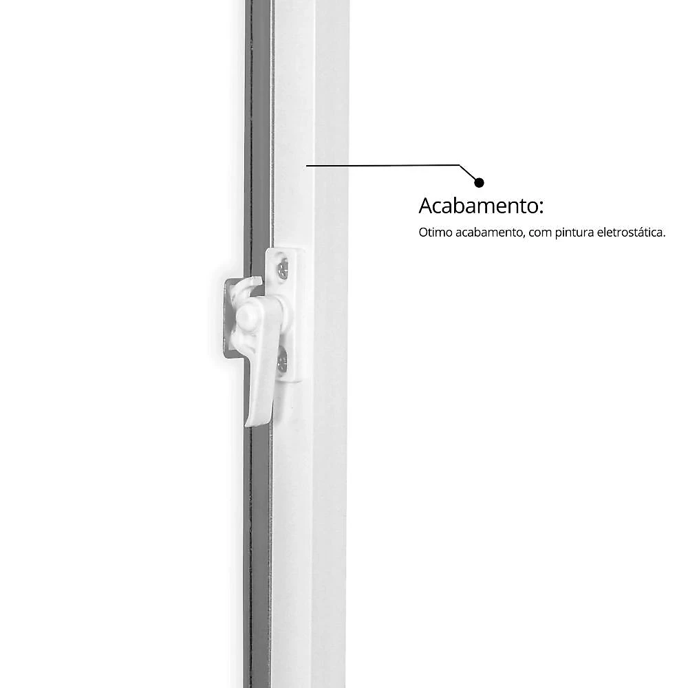 Janela de Alumínio de Correr 100x100cm 2 Folhas com Vidro Liso Linha Soft Mgm Branco Janela de Alumínio de Correr 100x100cm Vidro Liso Linha Soft MGM Branco