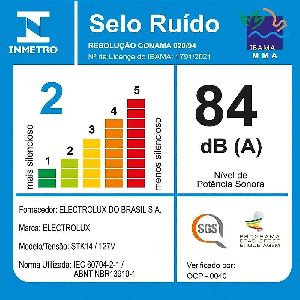 Aspirador de Pó Vertical 2 em 1 Electrolux 1,6 Litros STK14 220 Volts