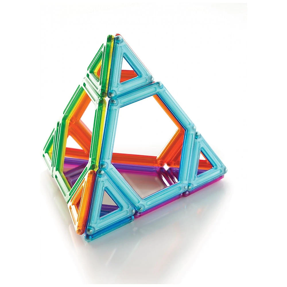 Conjunto de blocos magnéticos Guidecraft PowerClix Frames com 74 peças em ABS translúcido para construções geométricas 2D e 3D STEM