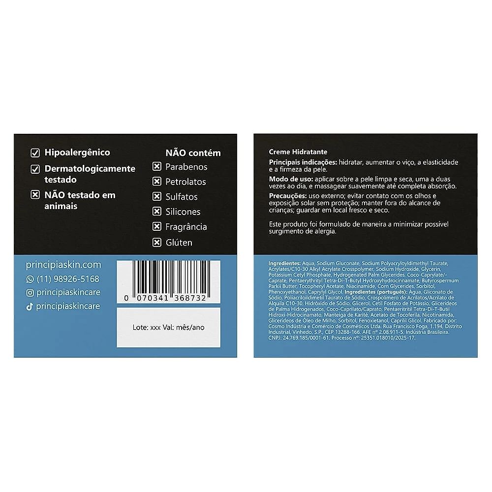 Creme Hidratante Facial Principia CH-01 50g