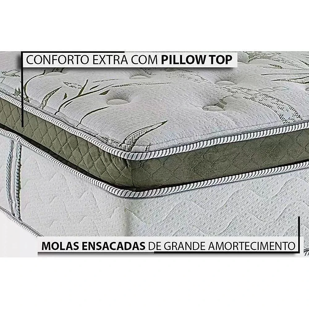 Cama Box Casal: Colchão Molas Masterpocket Ensacadas Herval Imperatore Eco Bamboo + Base Crc Corano White (138x188)