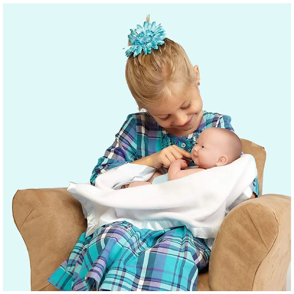 Bebê Recém-Nascido Newborn,  Boneca Bebê La Newborn Nursery 35,5 cm da JC Toys - Conjunto Inclusivo de 8 Peças