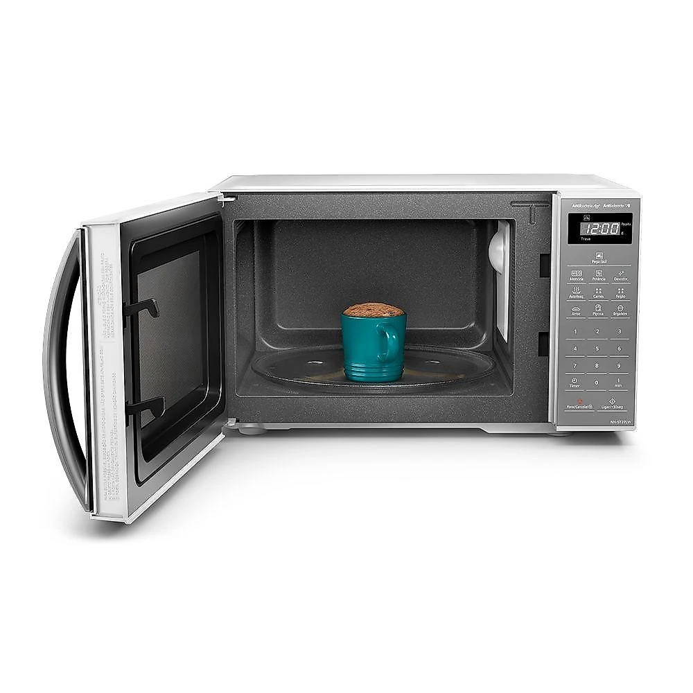 Micro-ondas Panasonic Tecnologia Pega Fácil 21L Branco Espelhado - ST27LWRU 110V