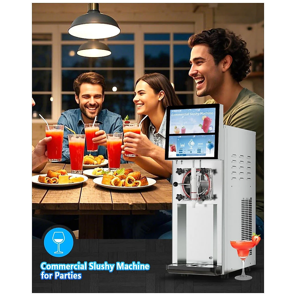 Máquina de Slush Raspadinha GSEICE Comercial 12L Frozen Drinks 1550W 240V