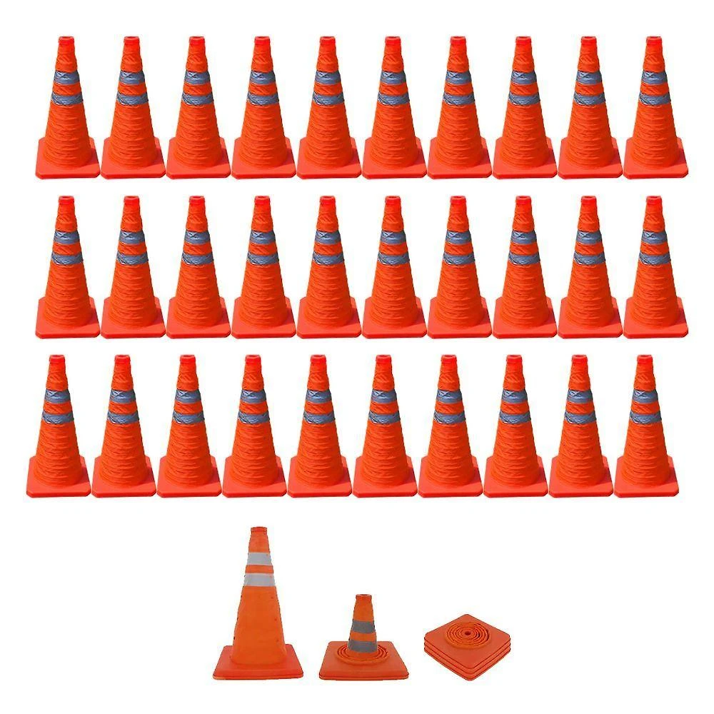 Kit 30 Cones Retrátil Refletivo SU-CONE1-1 70cm Laranja AB Mídia