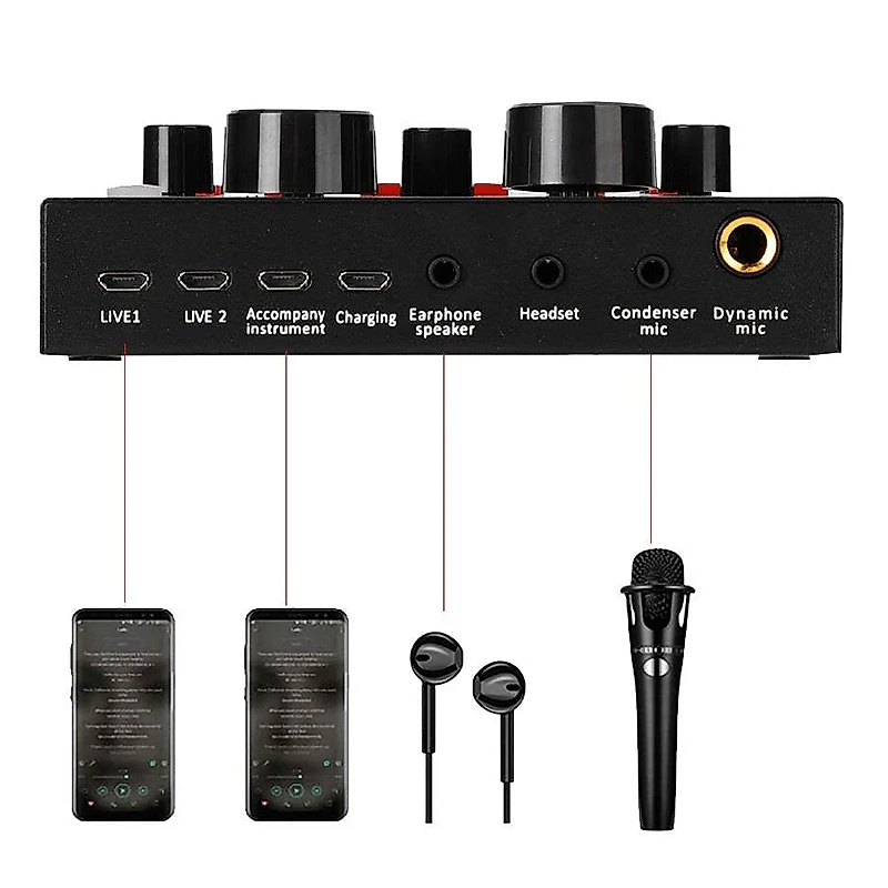Kit Gravação NiceFoto LR501 LiveStreaming Ring Light 30cm + Microfone, Mixer e Tripé 2M para Smartphone