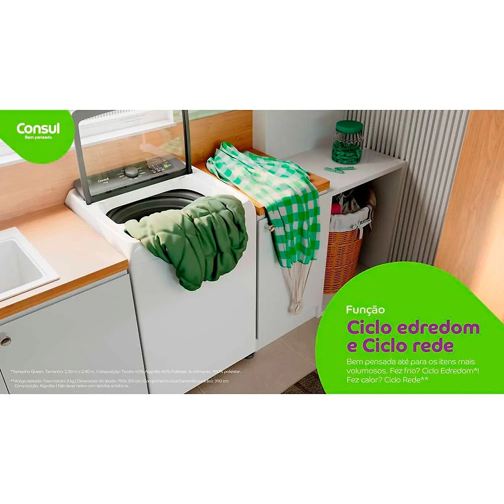 Máquina de Lavar Consul 15kg com Modo Eco Branco - 110V