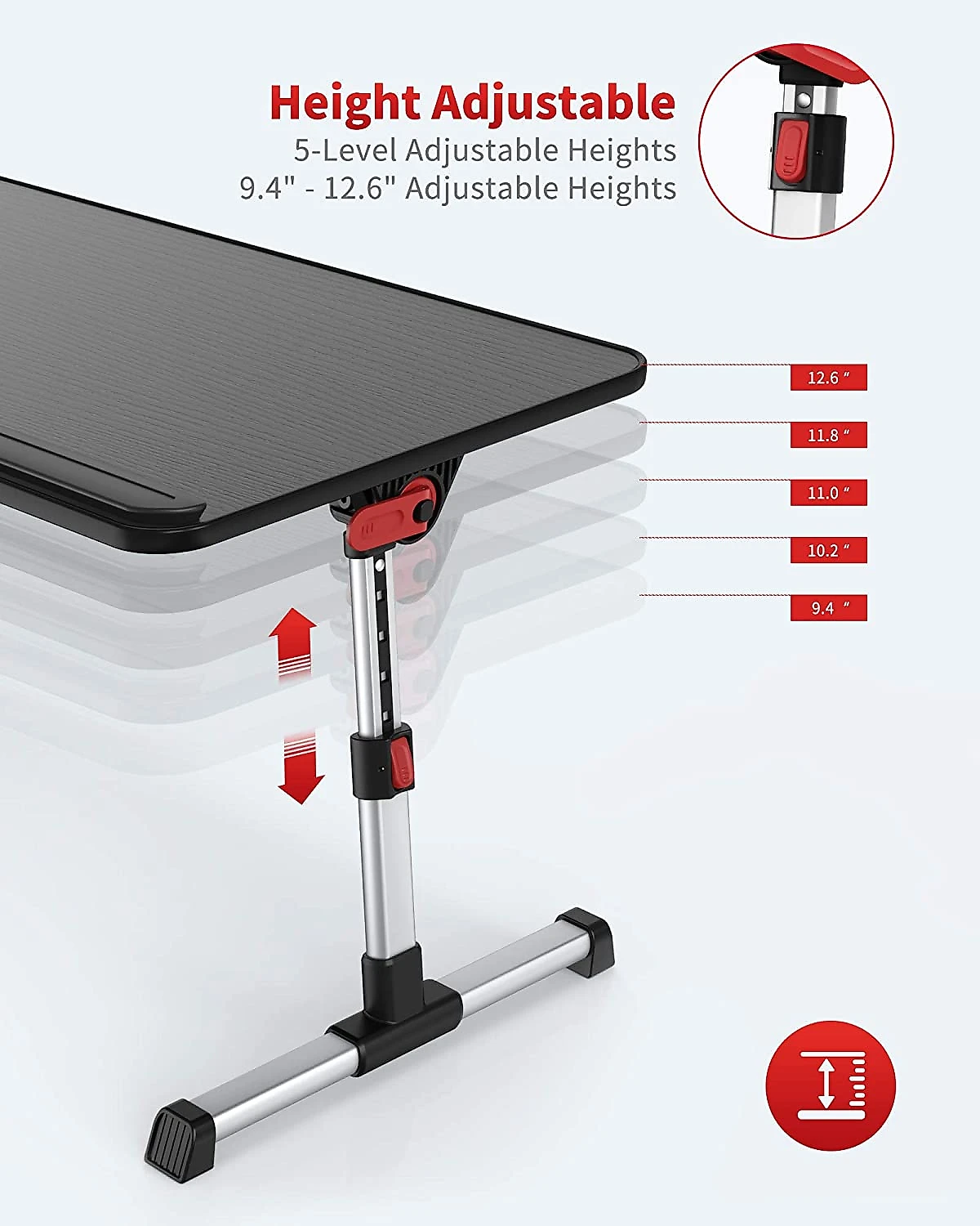 Mesa de cabeceira para laptop suporte ajustável SAIJI preta