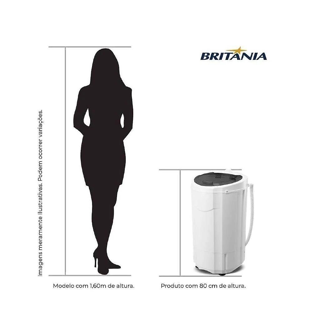 Centrifuga De Roupas 15kg Britânia Timer Programável BCE15A Branca 220V