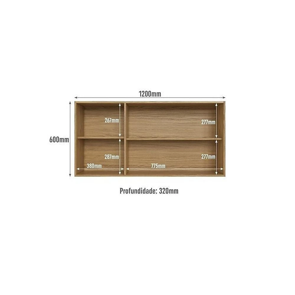Cozinha Modulada 4 Peças com Paneleiro Florença Naturalle/Sabbia