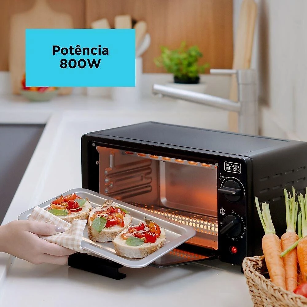 Forno elétrico black+decker ft9n 9l timer 60min vidro temperado 250°c 220