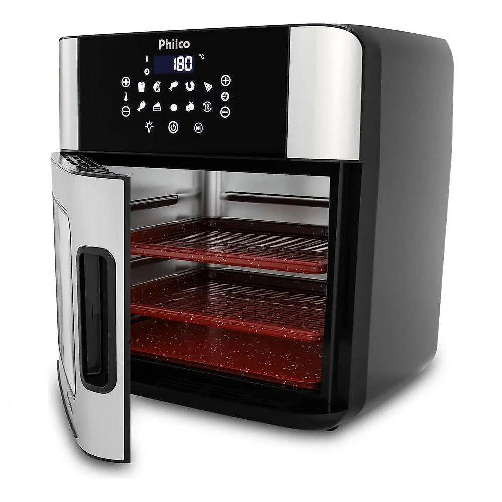 Fritadeira Air Fryer sem Óleo Philco PAF16A 16L 2000W 4 em 1 Digital Preto 110V