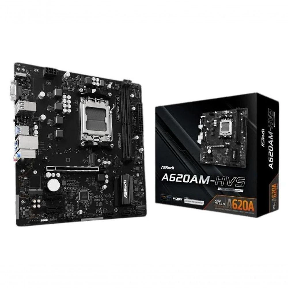 Placa Mãe Asrock A620AM-HVS DDR5 HDMI e VGA Gigabit Preto