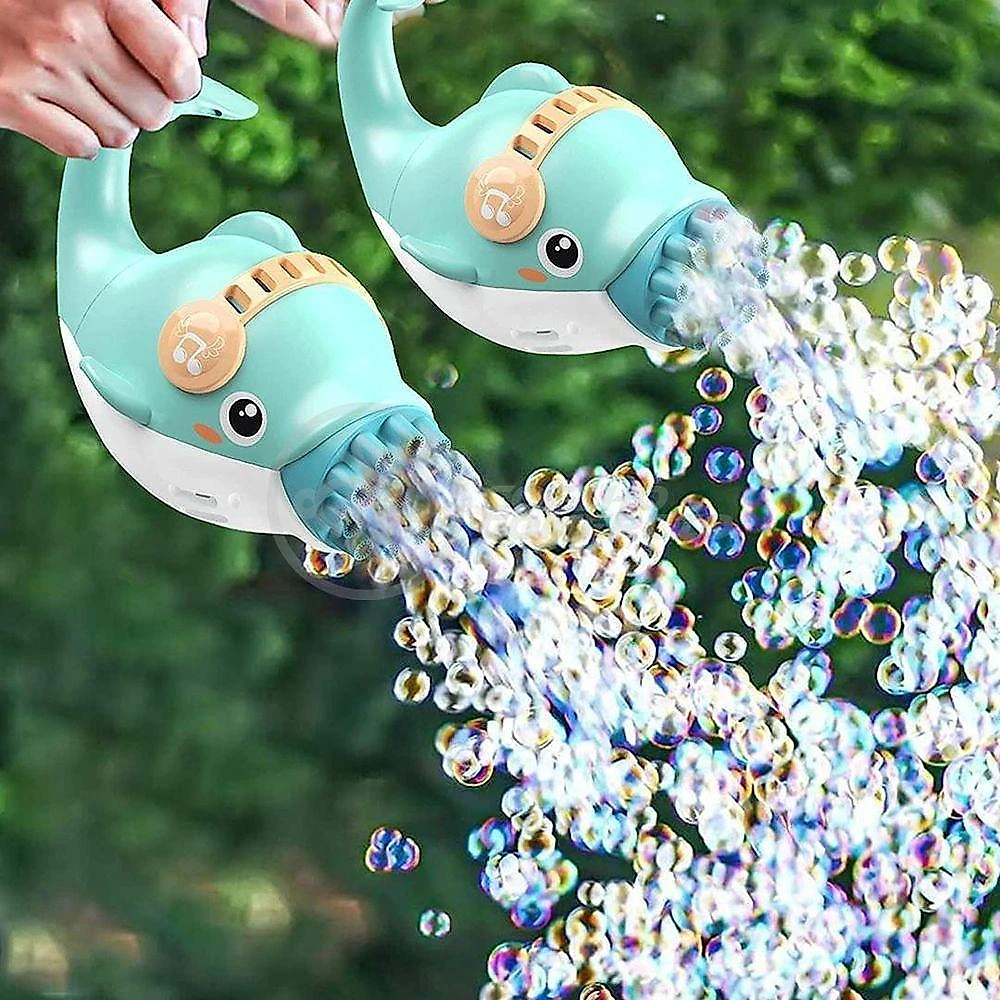 Kit 1 Golfinho Bolha Sabão Criança Infantil+ 3 Pilha Azul 5