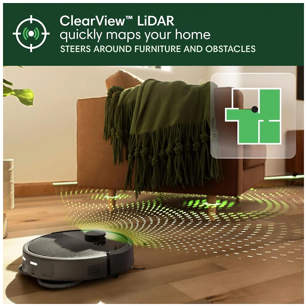Robô Aspirador Roomba Plus 405 iRobot Preto 2 em 1 Aspira e Passa Pano Base AutoWash 120V