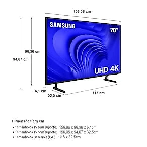 Smart TV 70" 4k UHD Samsung 70DU7700 Crystal Gaming Hub