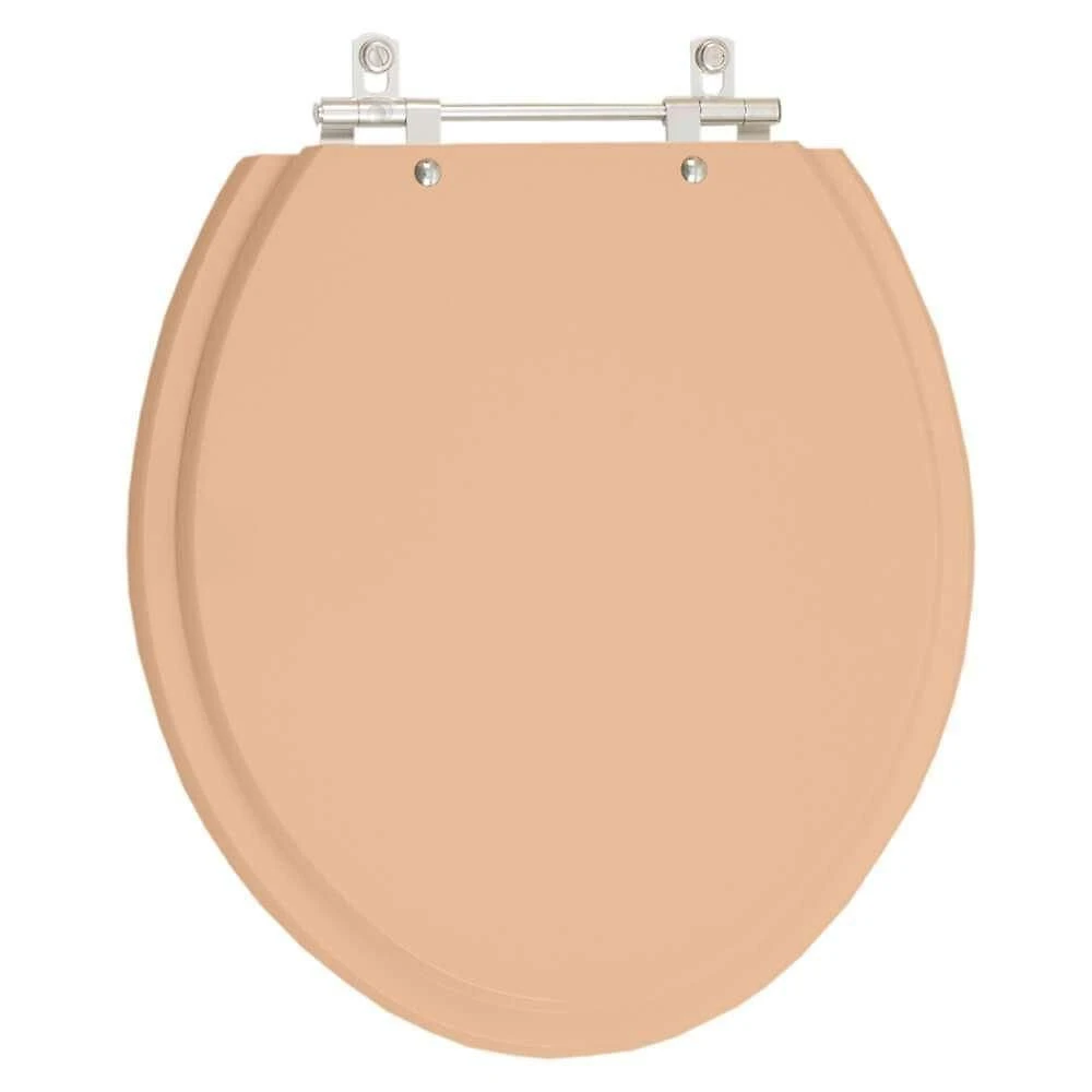 Assento Sanitário Pêssego 73 Oval MDF Fechamento Convencional Rosa Pontto Lavabo