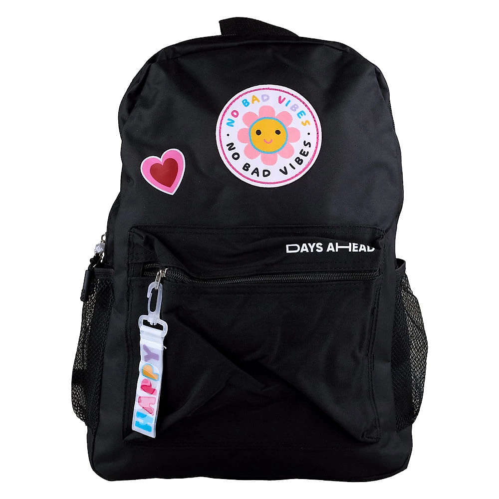 Mochila Juvenil "17 Feminina Bad Vibes Clio Sortida Preto