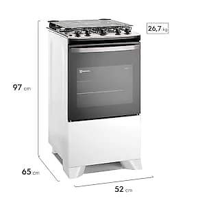 Fogão 4 Bocas Electrolux FE4IW Efficient PerfectCook VaporBake Bivolt Branco