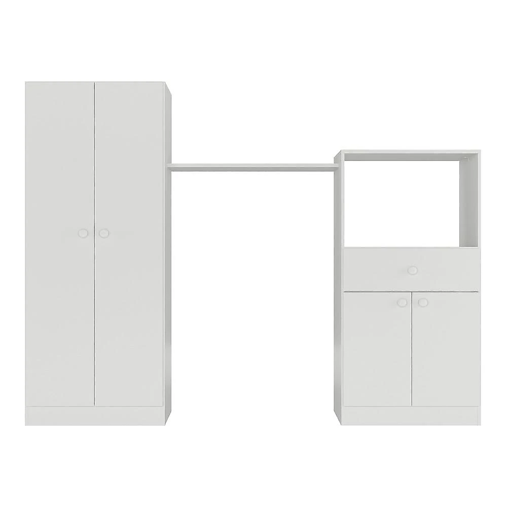 Quarto Infantil com Berço-Cômoda Laura Multimóveis Branco/Rosa
