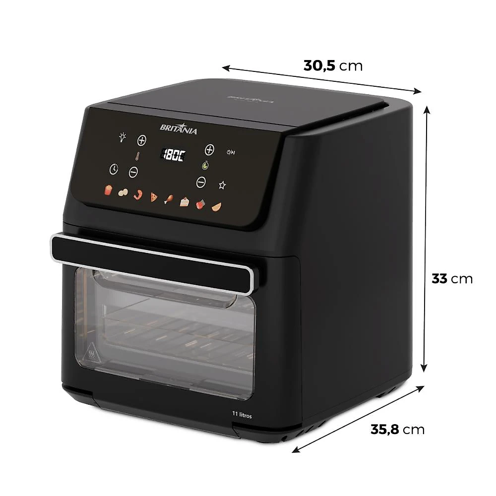 Air Fryer Oven Britânia 11L 8 Funções 1800W BAF11A 127V