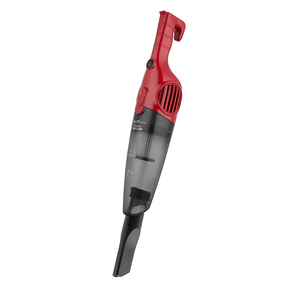 Aspirador de pó vertical portátil bas1290v 1250w britânia vermelho filtro lavável e acessórios 220v