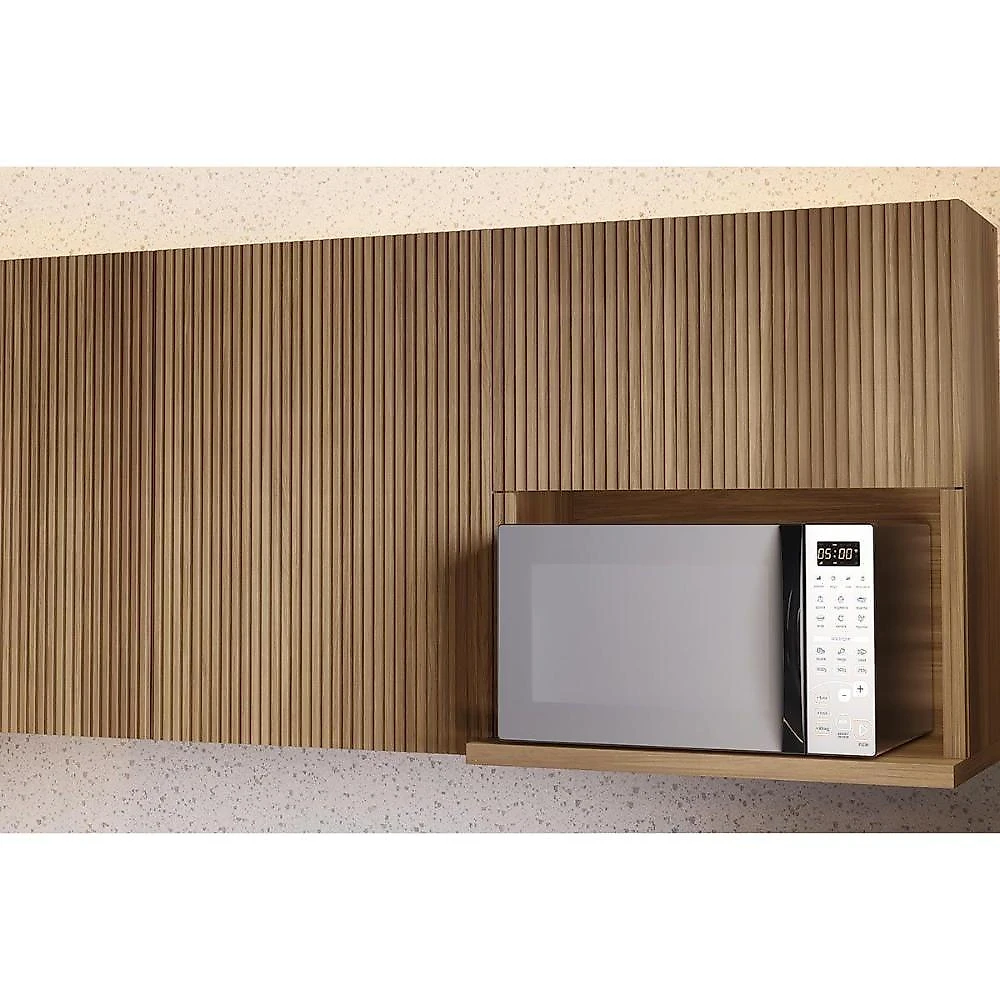 Cozinha Modulada Completa Rainha Gourmet 7 Peças 33 Aéreos + 3 Balcões + 1 Paneleiro C6p37 Branca Nature