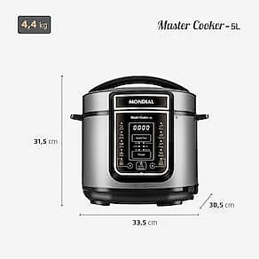 Panela de Pressão Elétrica Mondial 5L Digital Master Cooker PE-38 5L Preta 110V