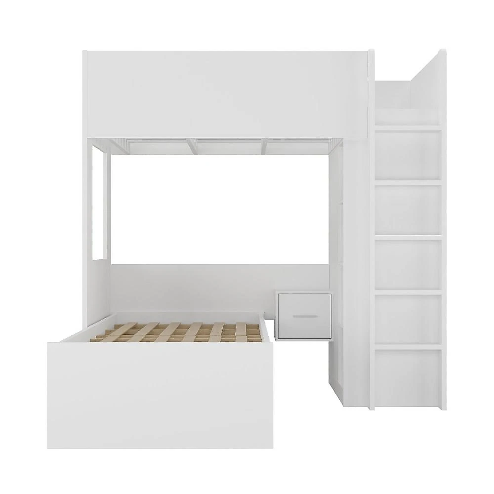 Beliche com Armário 2 Portas 4 Nichos 1 Mesa de Apoio 1 Gaveta 8299 Foscarini Branco