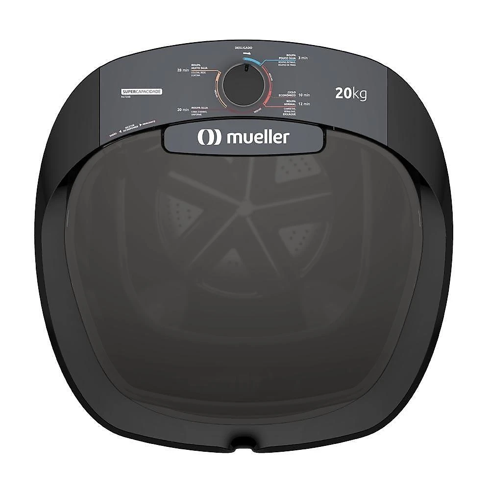 Tanquinho de Lavar Roupa Mueller MLT20B 20,1kg Semiautomática Preto 110V