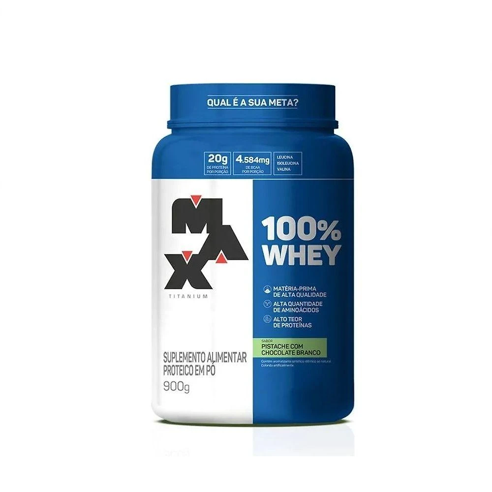 Miniatura 100% Whey (900g) - Sabor: Pistache C- Chocolate Branco