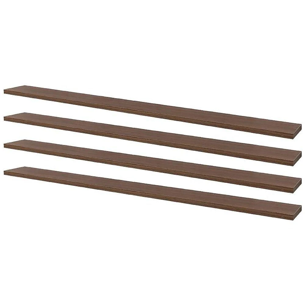 Prateleira Kit 4 80X15CM MDP Fixação Embutir Invisível Moderno Sala Marrom Mercado das Prateleiras webcontinental-7897116789362