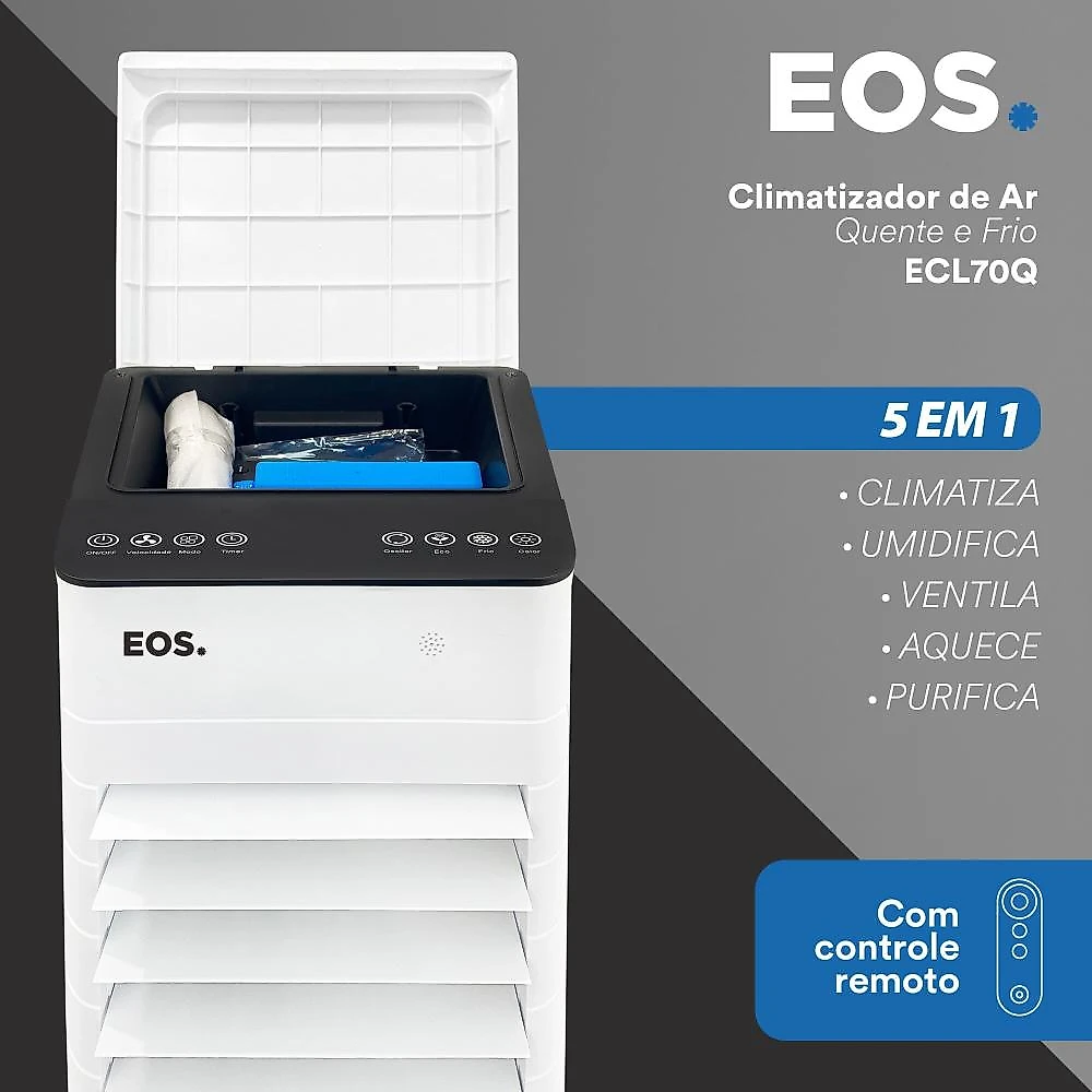 Climatizador de Ar EOS 7 Litros 5 em 1 Quente e Frio Artic Fresch ECL70Q 220V