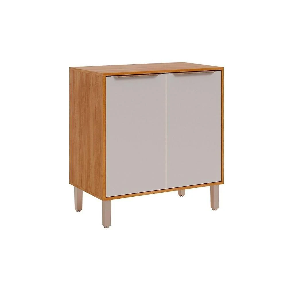 Gabinete com Tampo Cozinha Áurea 2 Portas 1 Prateleira MDF 80CM Cinamomo e Off White