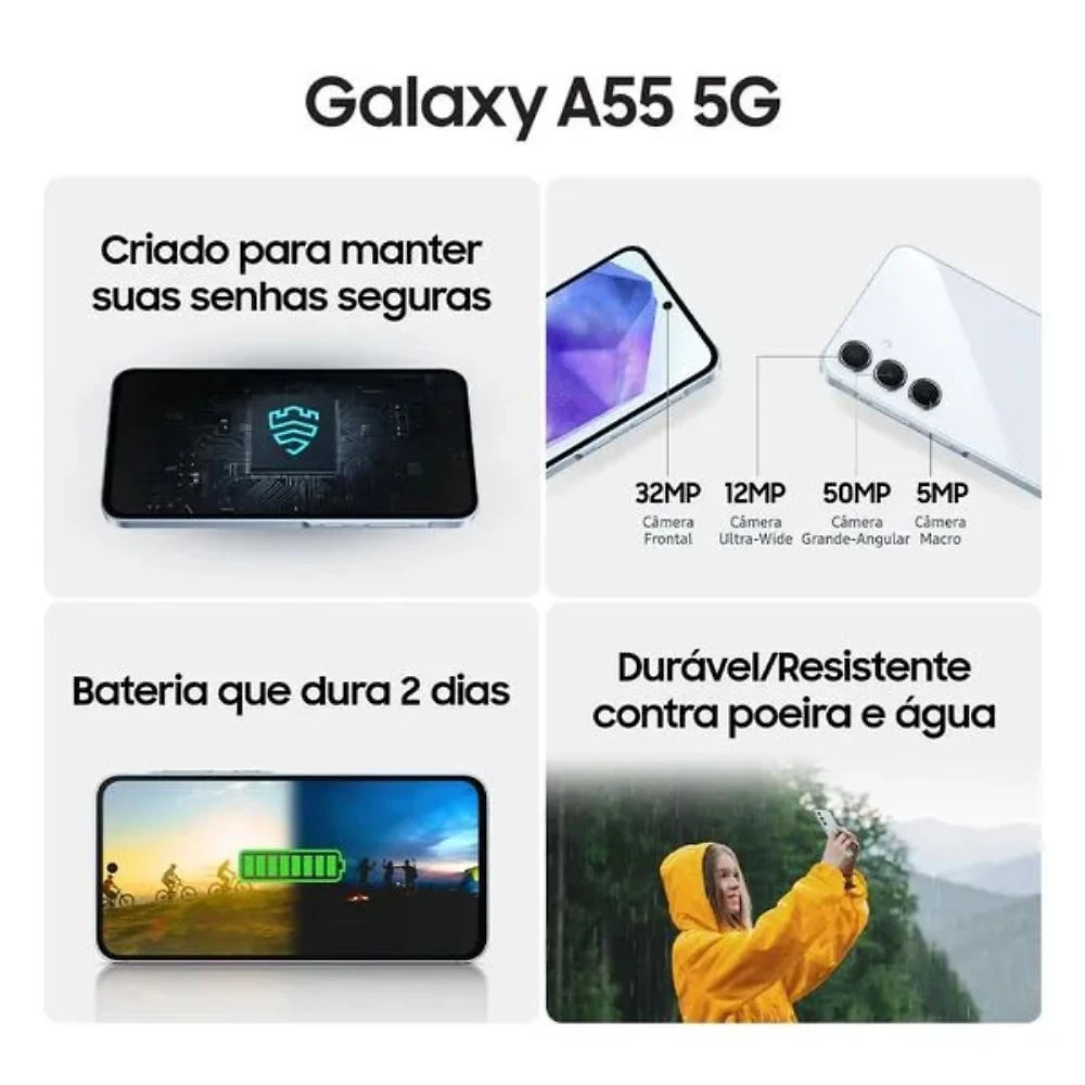 Miniatura Usado: Samsung Galaxy A55 5G 256GB Azul Escuro Excelente - Trocafone