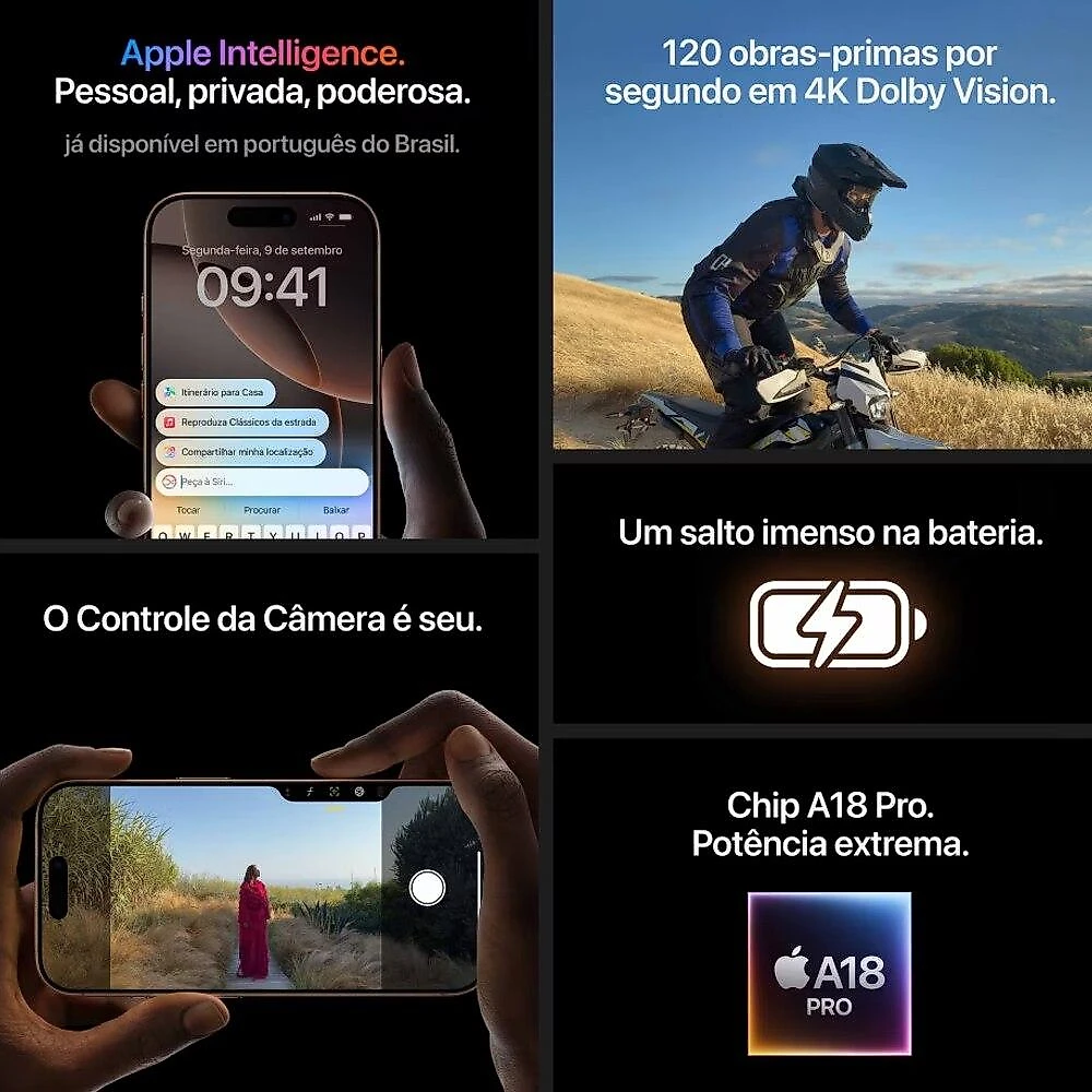 (Usado) iPhone 16 Pro 128GB, Titânio Deserto