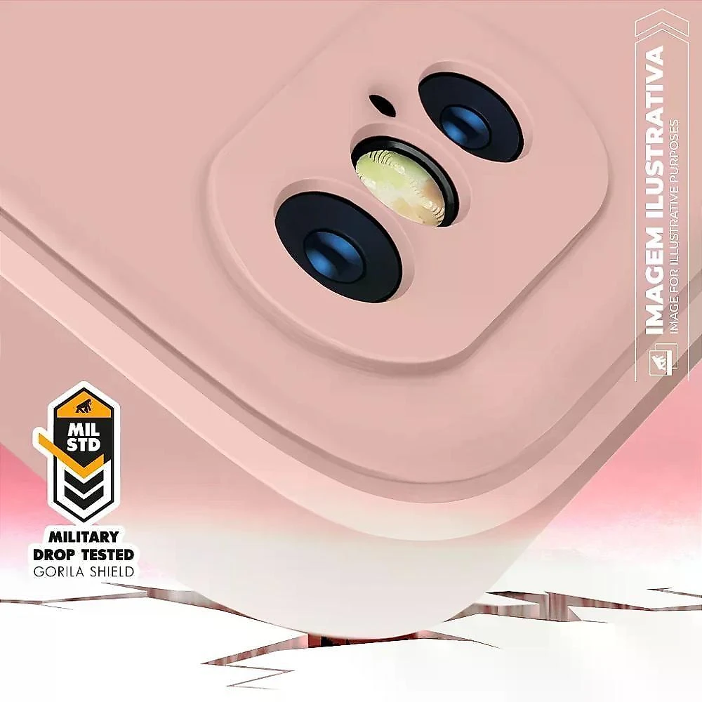 Kit Capa Silicon Veloz Para Samsung Galaxy A16 5g + Cordão Phone Strap Flex - Rosa - Gshield