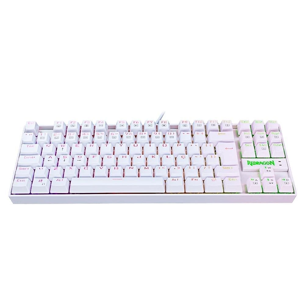 Kit Gamer Redragon Teclado Mecânico Kumara, RGB, Switch Outemu Blue, PT, Branco + Mouse Cobra M711, Chroma, 10000DPI, Branco - S118W