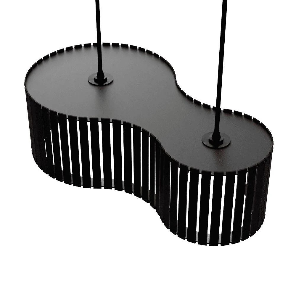 Luminária Pendente Infinita Modelo Ripado Preta
