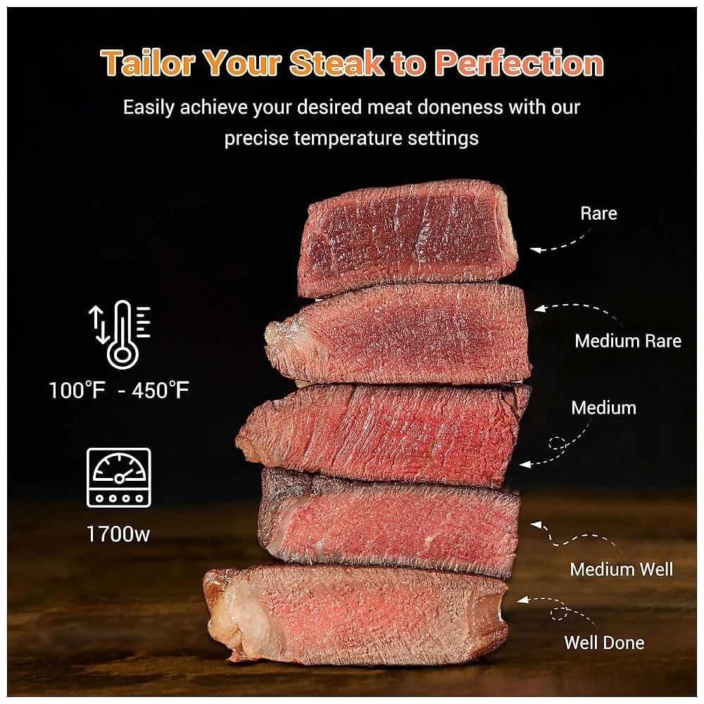 Fritadeira Elétrica Cerâmica Tastee, 8 em 1 5,2L, Desidratador 232°C com Sonda Inteligente, 24 Receitas, App com Receitas