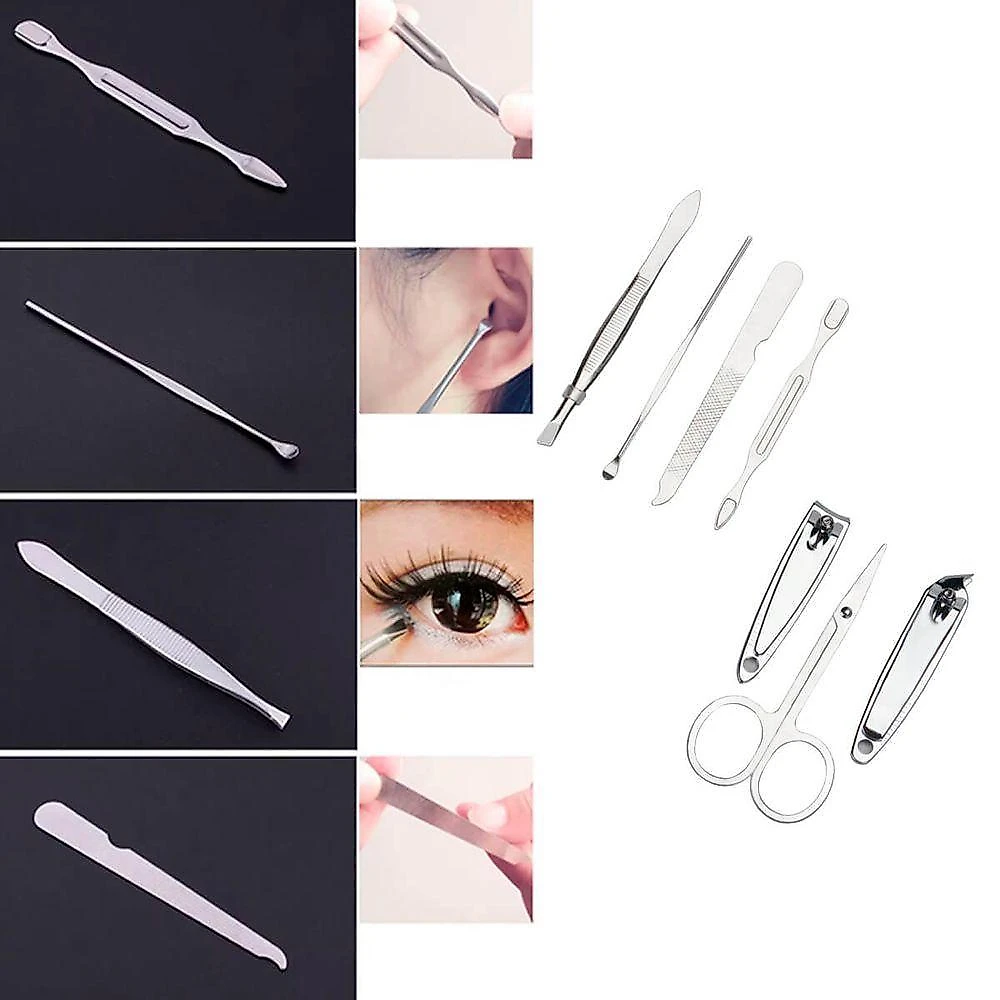 Kit Manicure Portátil 7 Peças Aço Inoxidável com Estojo Ltomex