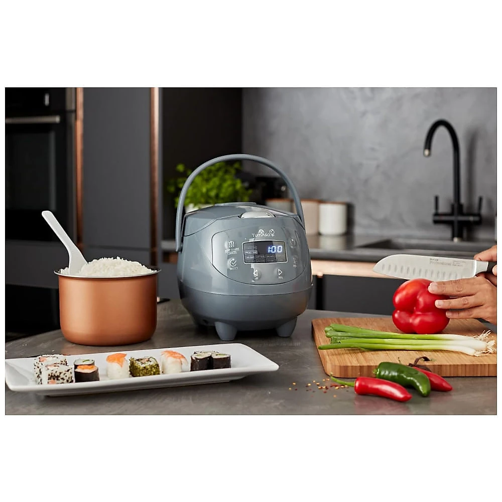 Panela de Arroz Yum Asia Panda Mini com Tigela de Cerâmica Ninja e Lógica Fuzzy Avançada (3,5 xícaras, 0,63L), 4 Funções para Arroz e Multicozinhar.