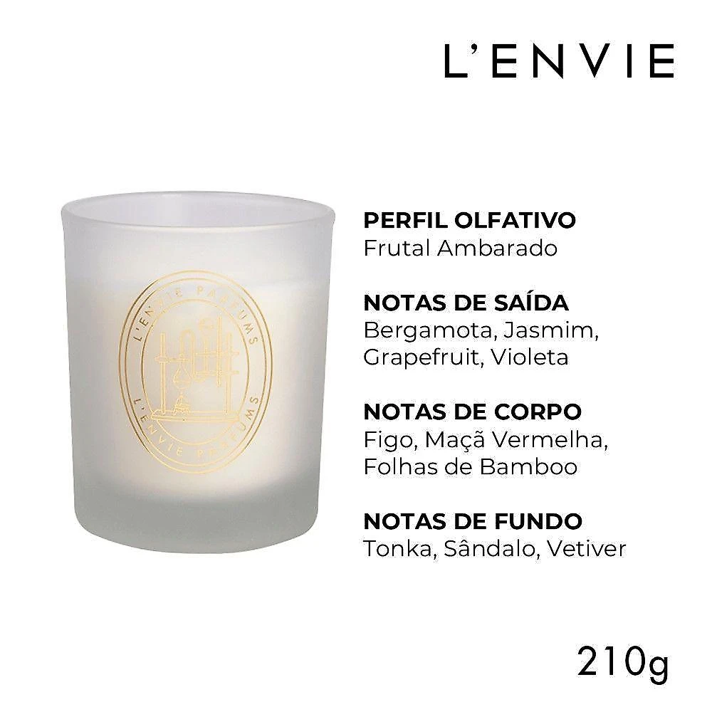 Kit Água Perfumada 500ML e Vela Perfumada Figo Ambarado Arabesc L'envie