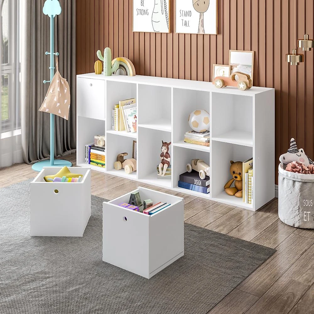 Nicho Organizador Estante Infantil com 3 Caixas 159cm Multimóveis CRRUI-NIO002 Branco